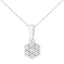 Collar de diamantes en forma de flor de oro blanco de 14 quilates
