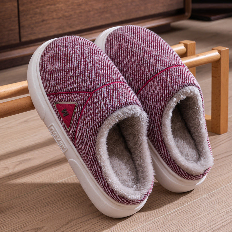 Chaussons en polaire rayés unis de qualité supérieure pour un confort douillet