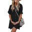 Womens Mid-length Short-sleeved Relaxed-fit Blouse