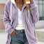 Cozy Fleece Zip-Up Hooded Jacket - Plus Size