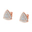 Pendientes de Stud Acentuados con Diamantes en Oro Rosa de 14K sobre Plata Esterlina