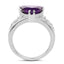 2.71 Carat Genuine Amethyst and White Topaz Sterling Silver Ring