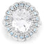 Anillo de Plata Esterlina con Cuarzo Cristal de 5.90 Quilates y Topacio Azul Suizo
