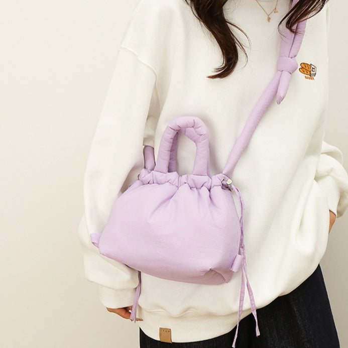 Casual Quilted Lightweight Dual-Use Bucket Bag