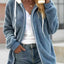 Cozy Fleece Zip-Up Hooded Jacket - Plus Size