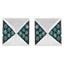 14K White Gold Blue Diamond Pyramid Stud Earrings