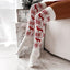 Chaussettes de Noël MANDOTOS avec Élan et Flocon de Neige au-dessus du Genou pour Femmes