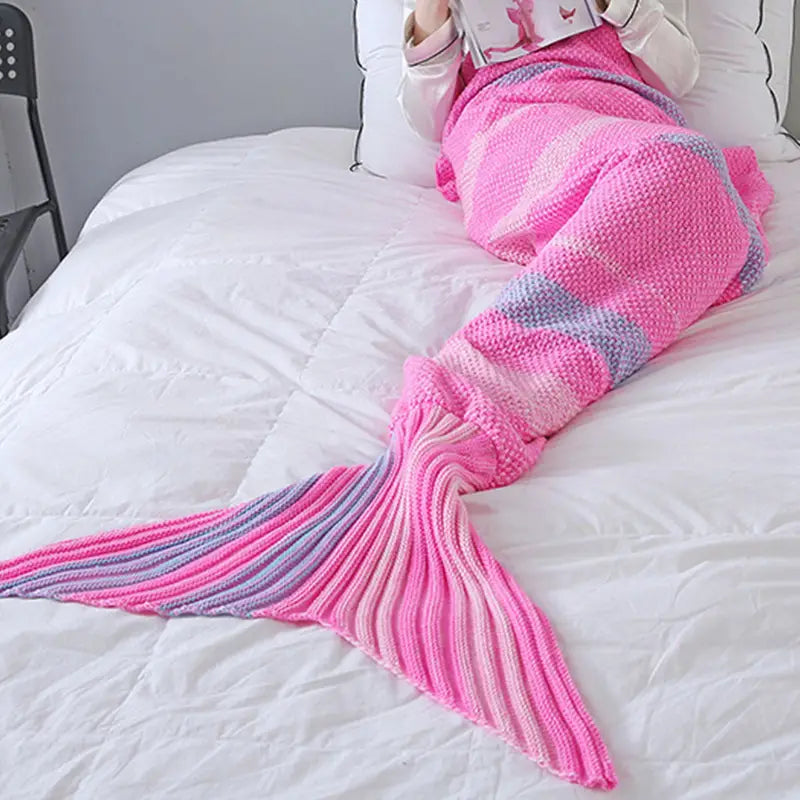 Striped Mermaid Blanket for Cozy Living Spaces
