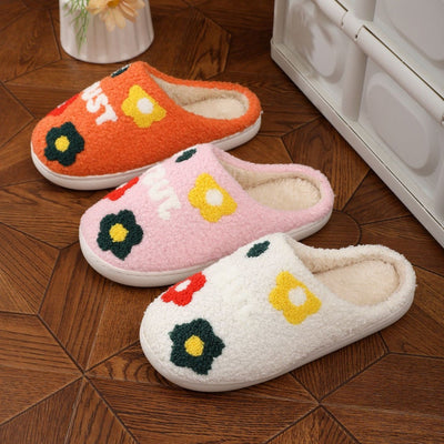 Chaussons en coton à fleurs pour femmes