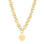 14k Yellow Gold Rolo Link Necklace with Heart Tag