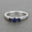 0.56 Carat Blue Sapphire & White Diamond 14K White Gold Engagement Ring