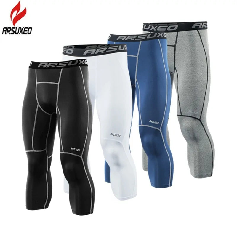 Collants de compression pour hommes ARSUXEO pour vêtements de sport