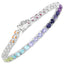 Bracelet en argent sterling .925 avec pierres multi-facettes de 12,04 carats