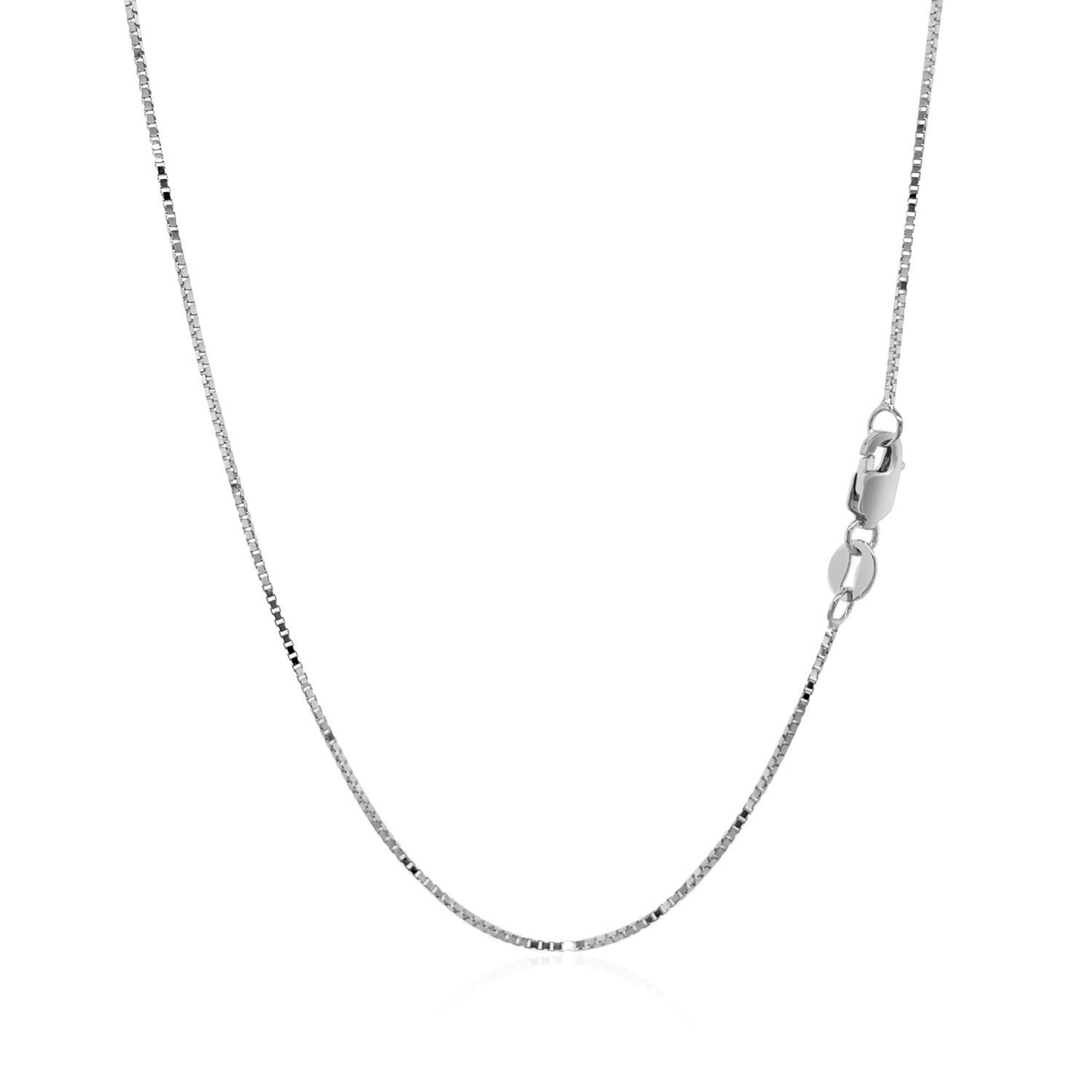 14k White Gold Classic Box Chain - 0.7mm