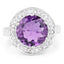 Anillo de Plata Esterlina con Amatista de 4.27 Quilates y Topacio Blanco
