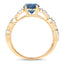 1.27 Carat Blue Sapphire and Diamond 14K Yellow Gold Engagement Ring