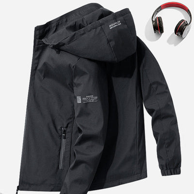 Chaqueta de exterior a prueba de viento con capucha desmontable y estilo casual