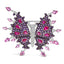 Broche Papillon en Or Blanc 18K avec Diamants et Gemmes