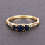 Bague de fiançailles en saphir bleu et diamant de 0,56 carat en or jaune 14K