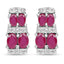 Boucles d'oreilles en rubis remplis de verre de 3,20 carats en argent sterling