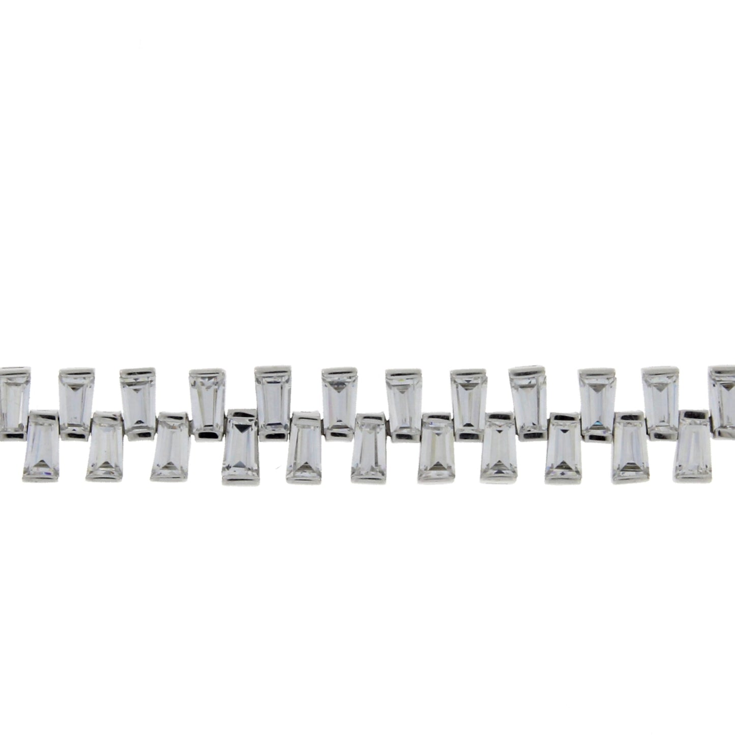 Genuine Cubic Zirconium Tennis Bracelet in Sterling Silver