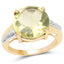 Bague en Topaze Citron et Diamant Plaquée Or Jaune 14K