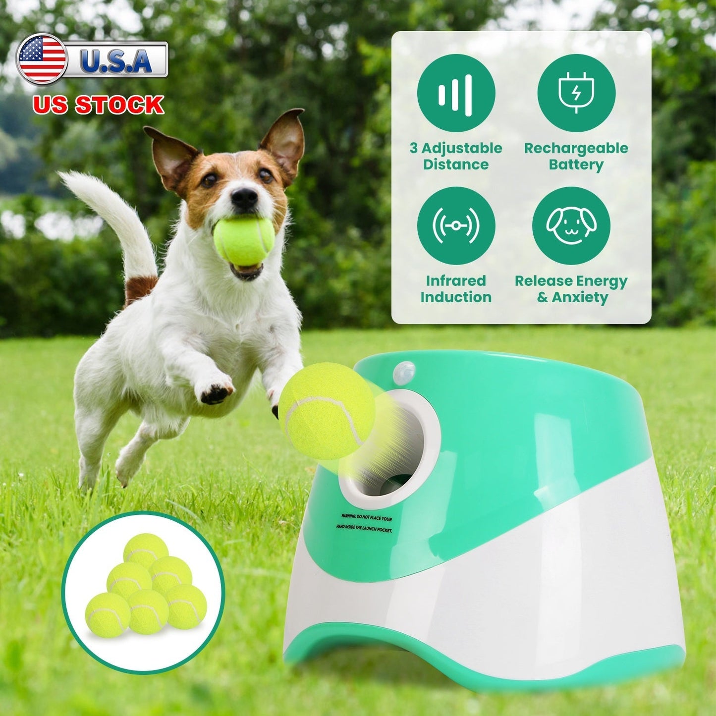 Lanceur de balle automatique Gbruno avec 6 balles de tennis