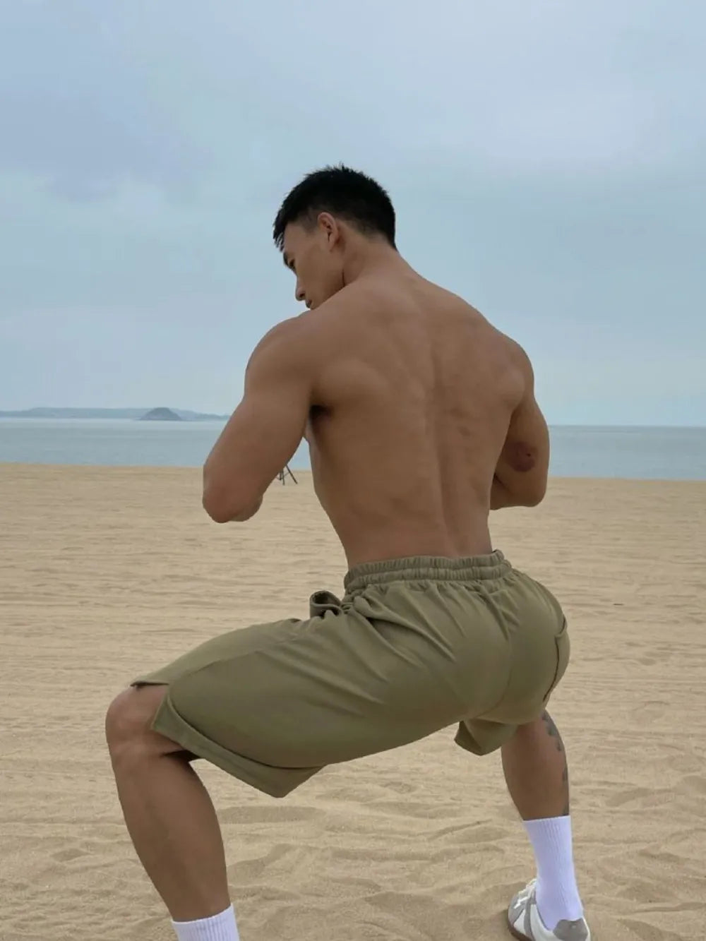Shorts à cordon pour hommes grandes tailles avec poches