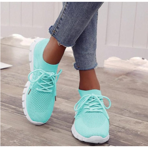 Zapatillas de Plataforma Altas con Cordones Transpirables para Mujer