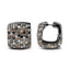Pendientes de aro huggie de diamantes multicolores en oro blanco de 18K con baño de rodio negro