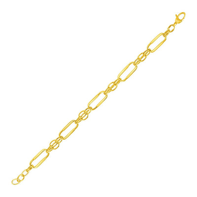 Pulsera de eslabones pulidos de oro amarillo de 14k