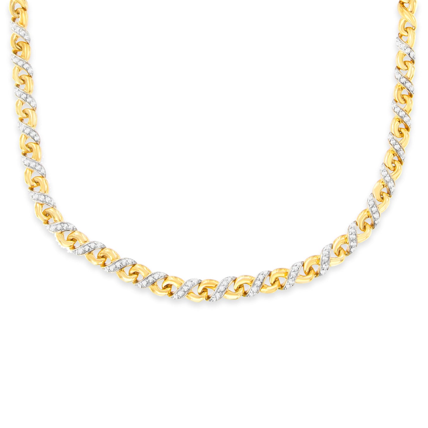 Collier Pendentif Riviera en Diamant en Or Jaune 10K