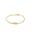 14k Yellow Gold Children's ID Bracelet with Enameled Heart
