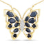 Collier en saphir bleu véritable de 2,94 carats et zircon blanc
