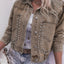 Women's Decorative Rivets Denim Jacket