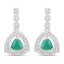 Pendientes de Esmeralda Zambiana y Diamante Blanco de 1.39 Quilates