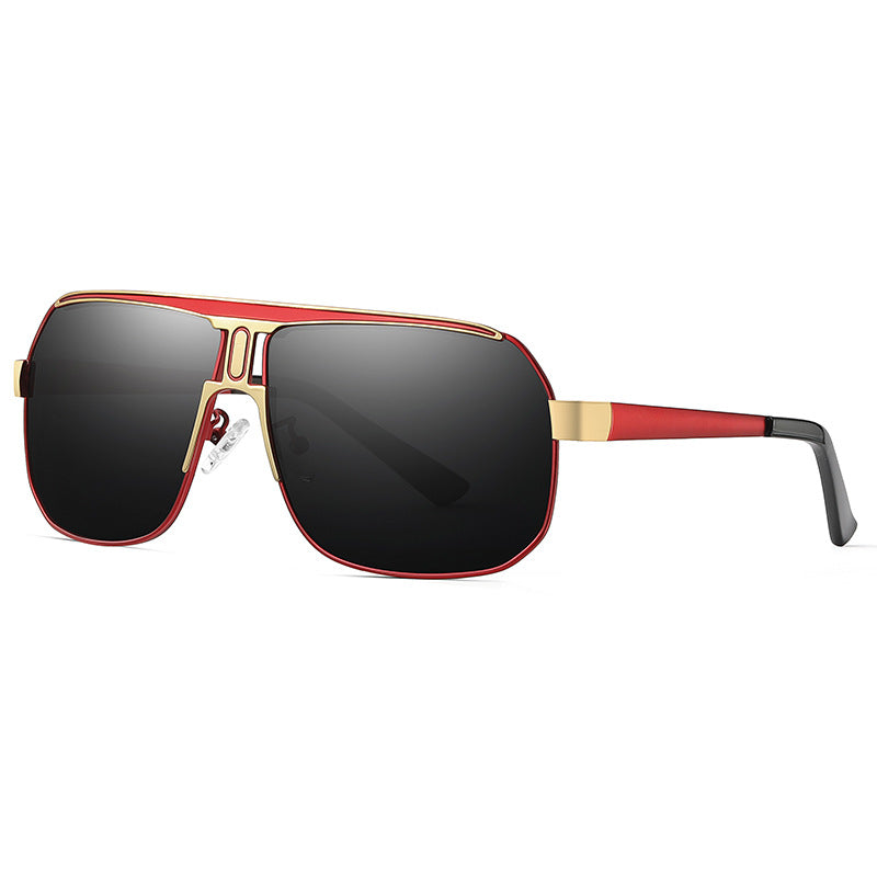 Lunettes de soleil élégantes à grande monture pour hommes