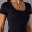Square Neck Active T-Shirt with Detachable Chest Pads
