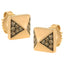 Pendientes de Stud Pirámide de Diamante Marrón en Oro Rosa de 14K