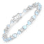 Bracelet en argent sterling avec topaze bleue de 11,10 carats et diamants blancs