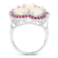 Bague de fiançailles en argent sterling avec opale éthiopienne de 4,66 carats et rubis
