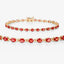 Bracelet en saphir orange véritable de 7,00 carats en or jaune 14K