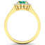 Anillo de Esmeralda Zambiana y Diamante de 14K en Oro Amarillo de 1.87 Quilates
