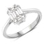 Bague de fiançailles en diamant blanc véritable de 0,48 carat en or blanc 18K