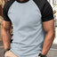 Men's Plus Size Round Neck Contrast T-Shirt