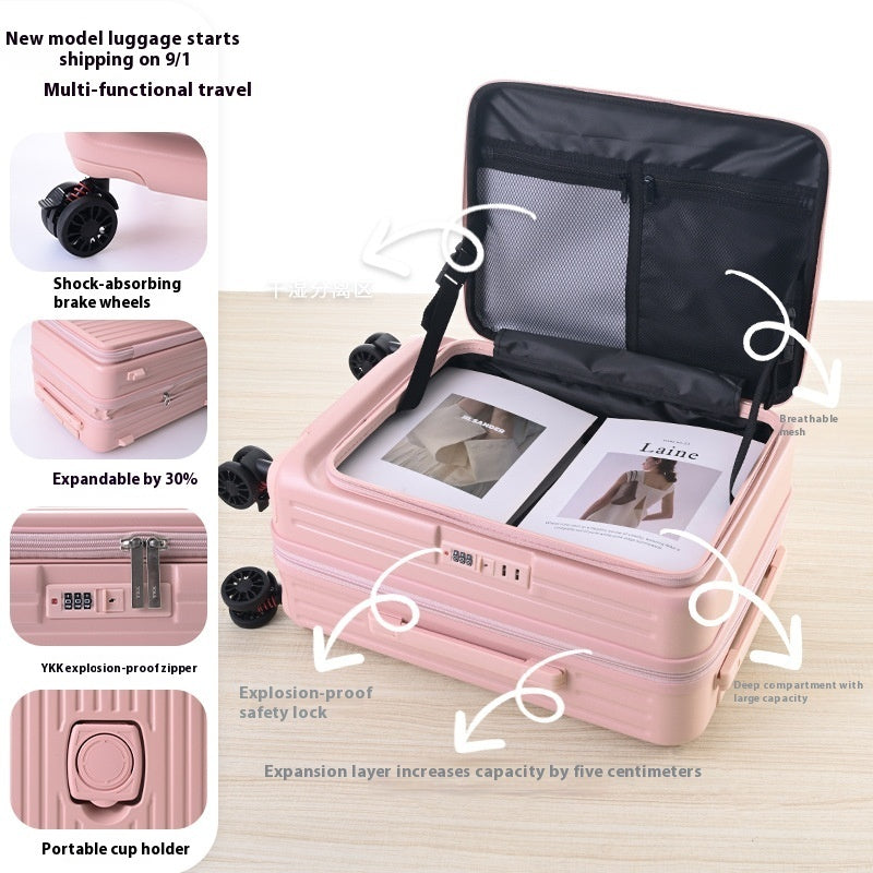 Three-Piece Expandable Carry-On Suitcase Set