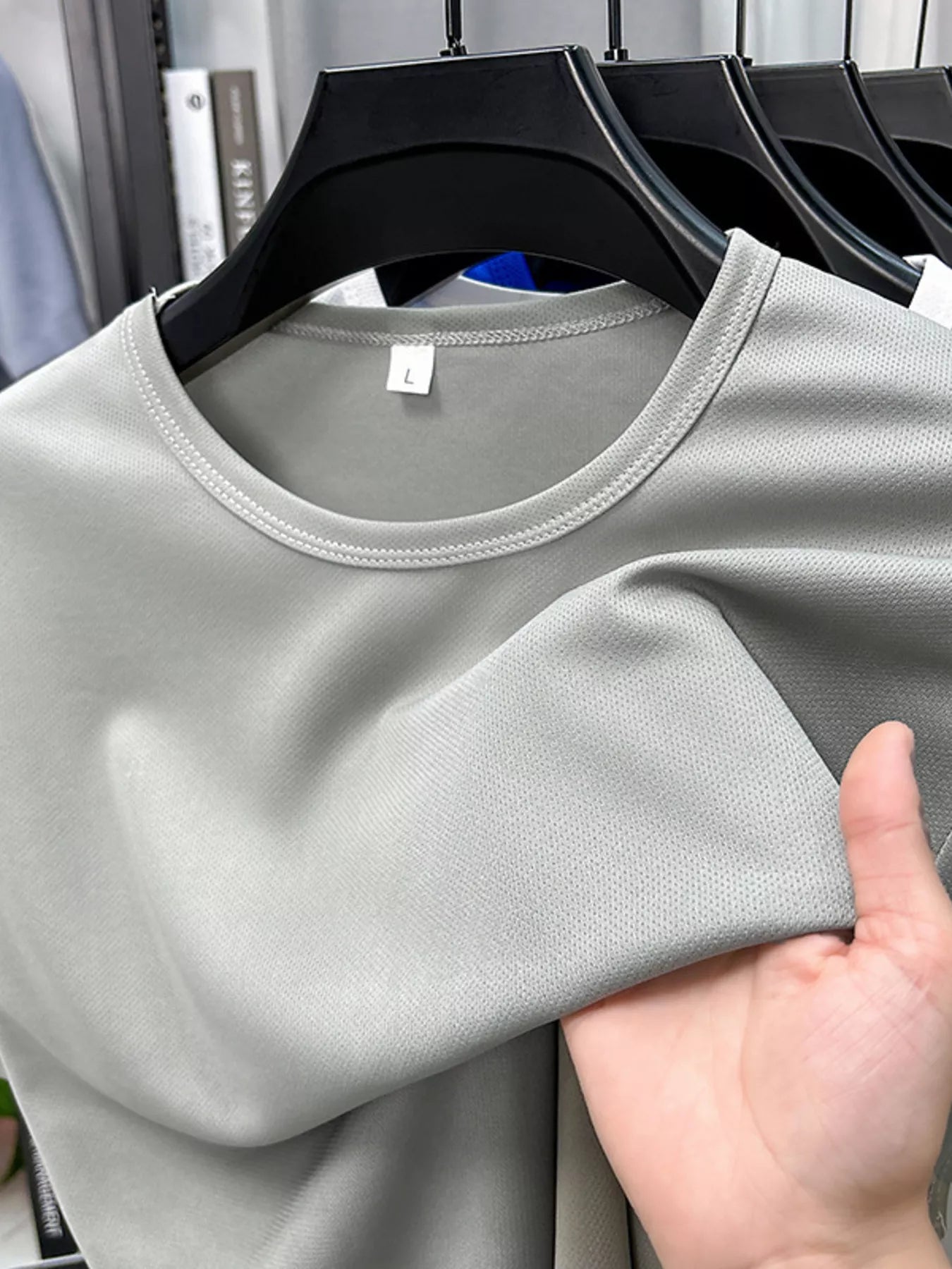 Camiseta de Manga Corta de Cuello Redondo para Hombre en Tallas Grandes