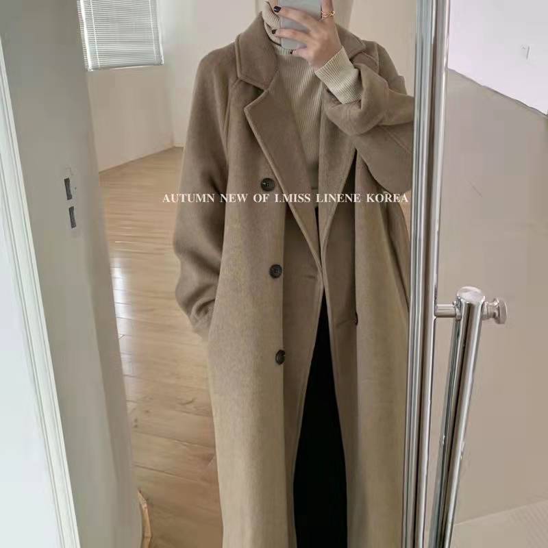 Manteau en laine mi-long pour femmes pour l'automne et l'hiver