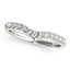 Anillo de boda de diseño curvado en oro blanco de 14k con diamantes