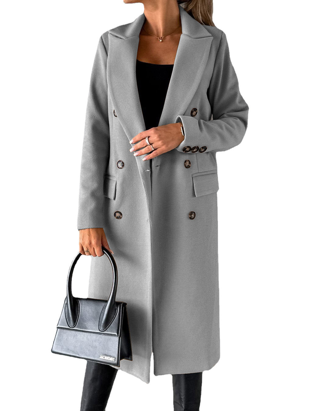 Double Breasted Lapel Coat - Premium Winter Overcoat for Women